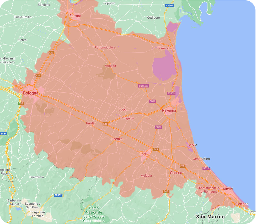 Zona coperta dal servizio